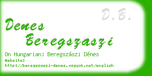 denes beregszaszi business card